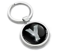 Biomar Labs® Porte-clé Lettres A-Z Initiales Personnalisable de L'alphabet Alphabet Accessoires Homme Femme Cadeau Lettre Y Argent KK 25