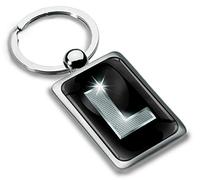 Biomar Labs® Porte-clé Lettres A-Z Initiales Personnalisable de L'alphabet Alphabet Accessoires Homme Femme Cadeau Lettre L KK 90
