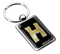 Biomar Labs® Porte-clé Lettres A-Z Initiales Personnalisable de L'alphabet Alphabet Accessoires Homme Femme Cadeau Lettre H Or