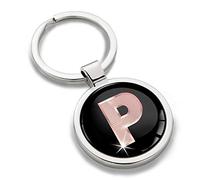 Biomar Labs® Porte-clé Lettres A-Z Initiales Personnalisable de L'alphabet Alphabet Accessoires Homme Femme Cadeau Lettre P KK 42