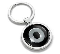 Biomar Labs® Porte-clé Lettres A-Z Initiales Personnalisable de L'alphabet Alphabet Accessoires Homme Femme Cadeau Lettre O Argent KK 15
