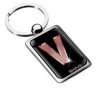 Biomar Labs® Porte-clé Lettres A-Z Initiales Personnalisable de L'alphabet Alphabet Accessoires Or Rose Homme Femme Cadeau Lettre V