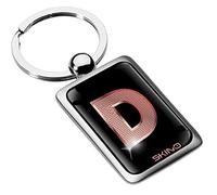 Biomar Labs® Porte-clé Lettres A-Z Initiales Personnalisable de L'alphabet Alphabet Accessoires Or Rose Homme Femme Cadeau Lettre D