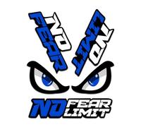 Biomar Labs Set (4pcs) Autocollants en Vinyle No Fear No Limit Eyes Yeux Stickers Decals pour Voiture Fenêtre Porte Moto Casque Vélo Ordinateur Portable Tuning D 44 New