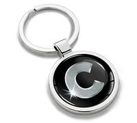 Biomar Labs Skino Porte-clé Lettres A-Z Initiales Personnalisable de L'alphabet Alphabet Accessoires Homme Femme Cadeau Lettre C Argent KK 3