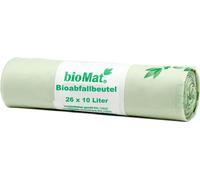 bioMat 26 "bioMat" sac à compost à base d'amidon 10 l 50 cm x 42 cm avec poignée | banderole (26 pièces)