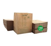 bioMat 7L Sacs Biodéchets, Papier Kraft, 160 Sacs, Double Fond