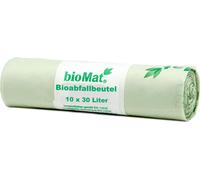 bioMat 97002 Sac à compost à base d'amidon 30 l, 53 x 60 cm sans poignée, 30L, 10 pièces, vert