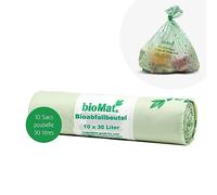 Biomat Sac compostable pour déchets organiques Différentes tailles, 10 x 30 l