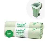 bioMat Sac Poubelle Compostable 240l, 20 Sacs pour Poubelle Déchets Organiques, Poubelle Recyclage, Fabriqué en Allemagne