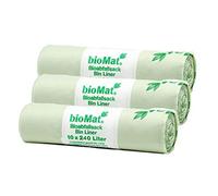 bioMat Sac Poubelle Compostable 240l, 30 Sacs pour Poubelle Déchets Organiques, Poubelle Recyclage, Fabriqué en Allemagne