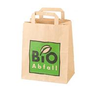 bioMat Sacs Poubelle Papier Compostables 8l, 100 Sachets avec Poignée en Papier Kraft pour Déchets Organiques, Résistants à l'humidité, Double Fond, Fabriqués en UE