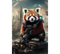 Biomechanical Red Panda 3 Notebook: Writing Journal For Sci-Fi and Fantasy Lovers Unique Mechanical Animal Design For Gift