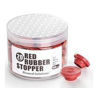 Biomed Scientific, lot de 100 bouchons d'injection auto-réparants en caoutchouc butyle pour bouteilles en verre et bocaux de culture de champignons (rouge)
