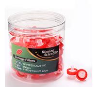 Biomed Scientific Lot de 100 filtres en PTFE non stériles pour seringues Diamètre 13 mm 0,22 um