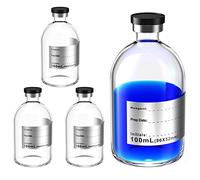 Biomed Solutions Lot de 4 flacons stériles vides scellés avec bouchon en caoutchouc butyle et fermeture à rabat, tubes en verre borosilicate de type 1, emballés individuellement 100 ml