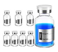 Biomed Solutions Lot de 8 flacons stériles vides scellés avec bouchon en caoutchouc butyle et fermeture à rabat, tubes en verre borosilicate de type 1, emballés individuellement (20 ml)