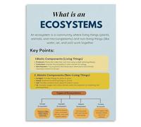 Biomes Poster Types of Ecosystems Biology Science Reference | Links climate patterns like monsoon humidity to flora fauna found in each region(Framed,12x18inch(30x45cm))