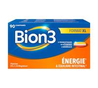 Bion3 Énergie Multivitamine pour énergie physique & mentale¹ + réduction de la fatigue avec Vitamine C & Magnésium + Vitamines B12, B1, B2, B3, B5, B6, B8, D, Probiotiques & Ginseng 90 comprimés