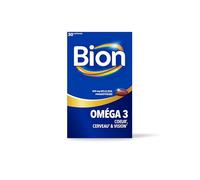 Bion3 Complément alimentaire Oméga 3 - Cœur, Cerveau & Vision, EPA/DHA, Probiotiques - 30 capsules