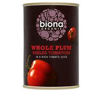 Biona entier biologique Plum tomates pelées (400g) - Paquet de 6