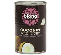 Biona Lot de 3 paquets de lait de coco léger 9 % de graisse 400 ml