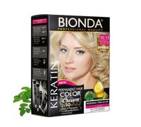 BIONDA Professional Coloration permanente pro 200ml - teinture maison longue durée, 100% couverture des cheveux blancs | crème colorante riche | kératine + moringa (10.13 blond doré très clair)