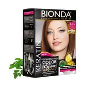 BIONDA Professional Coloration permanente pro 200ml - teinture maison longue durée, 100% couverture des cheveux blancs | crème colorante riche | kératine + moringa (6.35 Acajou doré)