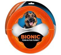 BIONIC Toss-N-Tug Turbo Jouet pour Chien - Jouet 3 en 1 Haute visibilité pour Chien, Design léger pour mâcheurs légers