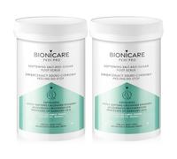 BIONICARE - Gommage au Sel-Sucre Adoucissant pour les Pieds, 2x500 g | Sucre, sel, karité, pierre ponce et huiles végétales pour callosités, exfoliation mécanique et préparation au soin