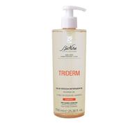 BioNike Triderm Huile de douche eudermique, nettoyant pour le corps et le visage pour peaux sèches, douces et souples avec provitamine B5, convient aux peaux sensibles et intolérantes, pH