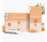 Bionilo Kit d'entretien du linge - Parfum de linge et feuilles de lessive - Durable, végétalien, sans plastique, zéro déchet - Doux pour les peaux sensibles - Pour tous les textiles - 50 lavages (rêve