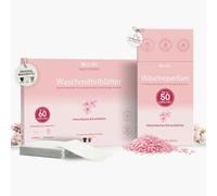 Bionilo Kit d'entretien du linge - Parfum de linge et feuilles de lessive - Durable, végétalien, sans plastique, zéro déchet - Doux pour les peaux sensibles - Pour tous les textiles - 50 lavages