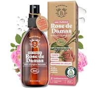 BIONOBLE Eau de Rose Bio - Visage, Cheveux, Contour des Yeux - 200ml | 100% d'Origine Naturelle, Sans Alcool - Tonifie, Apaise, Éclat - Hydrolat de Rose de Damas, Rose Water Spray - Flacon Verre