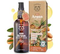 Bionoble Huile d'Argan Bio 100ml + Pipette et Pompe - Bouteille en Verre - 100% Pure, Naturelle, Pressée à Froid - Huile Argan Cheveux Visage Corps - Pure Organic Argan Oil, Huile dArgan Cheveux