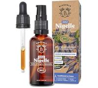 Bionoble Huile de Nigelle Bio Pure 50ml + Pipette et Pompe - Bouteille en Verre - 100% Naturelle, Pressée à Froid - Huile Nigelle Bio Visage Corps Cheveux - Huile de Cumin Noir Bio, Black Seed Oil