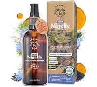 Bionoble Huile de Nigelle Bio Pure 100ml + Pipette et Pompe - Bouteille en Verre - 100% Naturelle, Pressée à Froid - Visage Corps Cheveux - Huile de Cumin Noir Bio, Black Seed Oil