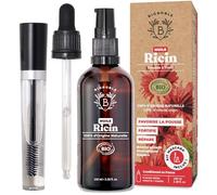 Bionoble Huile de Ricin Bio 100ml + Kit Mascara, Pipette et Pompe - Bouteille en Verre - 100% Pure, Naturelle, Pressée à Froid - Huile de Ricin pour Cheveux Cils Sourcils - Castor Oil, Huile Ricin