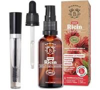 BIONOBLE Huile de Ricin Bio Pressée à Froid + Kit Mascara, 100% Naturelle - Favorise la Pousse, Répare - Huile de Ricin pour Cheveux, Cils, Sourcils - Castor Oil - Flacon Verre, Pipette, Pompe - 50ml