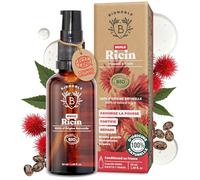 Bionoble Huile de Ricin Bio 50ml - 100% Pure, Naturelle et Pressée à Froid - Cils, Sourcils, Corps, Cheveux, Barbe, Ongles - Vegan, Cruelty Free - Castor Oil - Bouteille en Verre + Pipette + Pompe