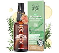 BIONOBLE Huile de Romarin pour Cheveux Bio - Favorise la Pousse et Ralentit la Chute - Huile Essentielle Romarin, Ricin, Argan et Jojoba - Rosemary Oil for Hair Growth - Flacon Verre + Pipette - 50ml