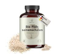 BIONUTRA® Capsules de cosses de psyllium bio hautement dosées, dose journalière de 2250 mg, contrôlées sans résidus, fabrication allemande, végétaliennes, sans additifs