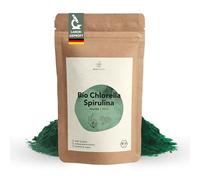BIONUTRA® Chlorella Spiruline Bio Poudre 250 g, contrôlée pour les résidus, produite selon le règlement bio UE, vegan, sans lactose & sans gluten, sans additifs, poudre bio spiruline chlorella