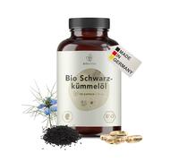 BIONUTRA® Gélules d’huile de nigelle bio hautement dosées, 1440 mg/jour, contrôlées résidus, fabrication allemande, véganes, huile de nigelle d’Égypte bio pressée à froid, 180 pièces x 720 mg