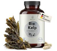 BIONUTRA® Gélules d’iode bio hautement dosées - issues de kelp brun bio d’Écosse, 200 µg/jour, contrôlées résidus, fabrication allemande, véganes, sans additifs, 365 gélules x 300 mg