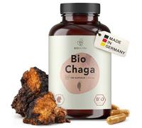 BIONUTRA Gélules de Chaga Bio, 180 gélules de 600 mg | Poudre de champignon de bouleau bio, champignon médicinal, résidus contrôlés, sans additifs, vegan, fabriquée en Allemagne
