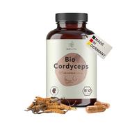 BIONUTRA® Gélules de Cordyceps bio hautement dosées, 1200 mg par jour, contrôlées pour les résidus, fabrication allemande, véganes, sans additifs, champignon Cordyceps bio CS-4, 180 pièces x 600 mg