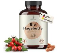 BIONUTRA Gélules de Cynorrhodon Bio, 270 gélules de 650 mg | Poudre de fruit de l’églantier bio, contrôle des résidus, sans additifs, vegan, fabrication en Allemagne