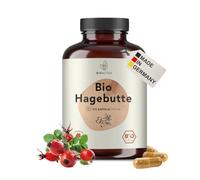 BIONUTRA® Gélules de Cynorrhodon bio hautement dosées 5200 mg/jour, contrôlées résidus, fabrication allemande, véganes, sans lactose ni gluten, sans additifs, 270 pièces x 650 mg