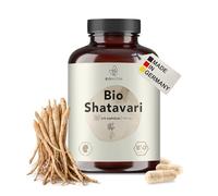 BIONUTRA© Gélules de Shatavari Bio, 270 unités à 500 mg, véganes & sans additifs, contrôlées pour les résidus, fabrication allemande à partir de poudre de racine de shatavari biologique